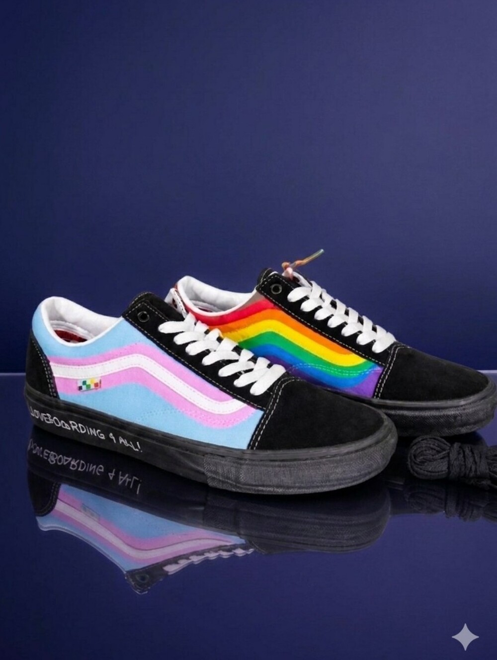 Vans Skate Old Skool Pride Rainbow Black Men’s 3.5 Women’s 5 New